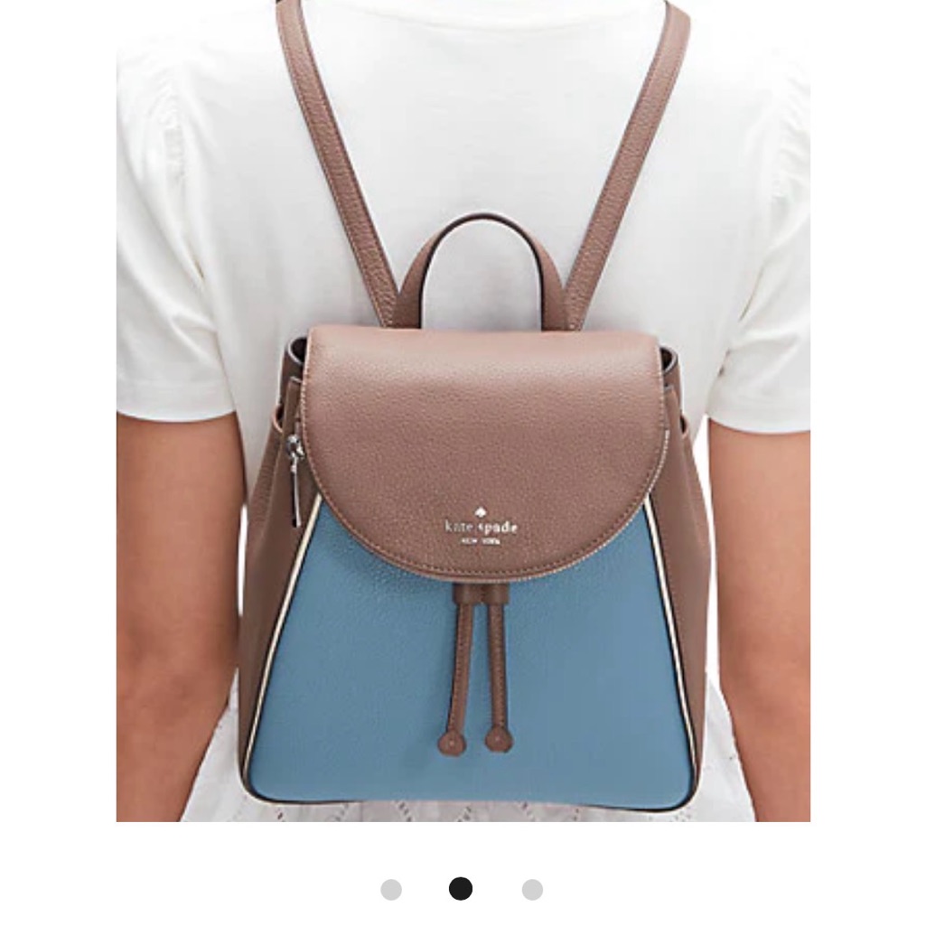 Kate Spade Leila Medium Flap Backpack In Baltic Blue / Brown